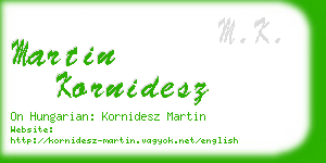 martin kornidesz business card